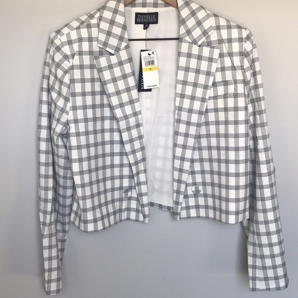 Danielle Bernstein Cropped Plaid Blazer NWT - Picture 5 of 6